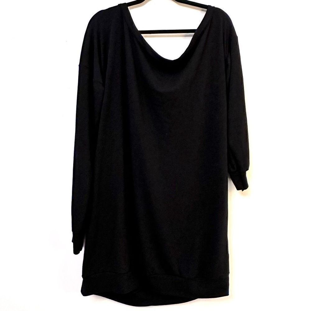 Missguided Womens Plus Size Off The Shoulder Mini T-Shirt Dress Black Size 12